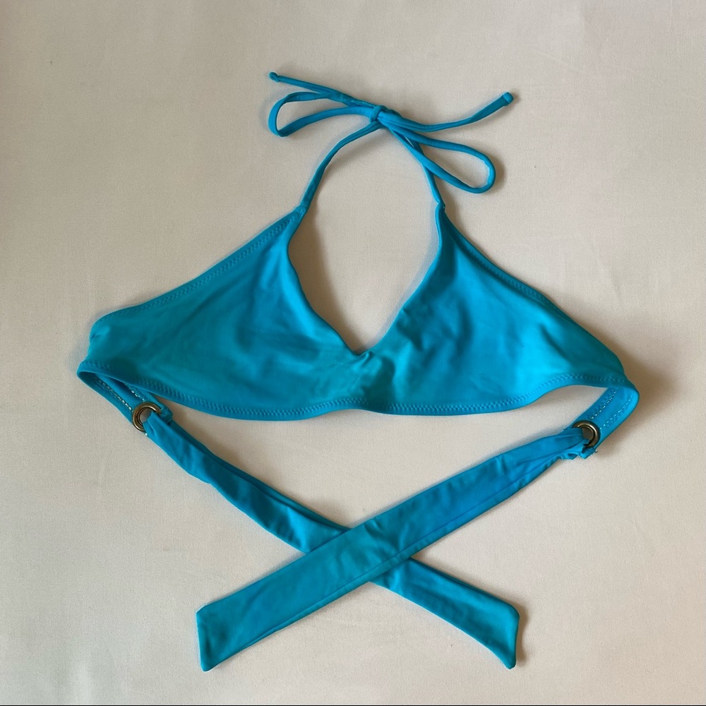 Forever 21 Bright Blue Tie Bikini Top